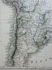 South America Peru Chile Buenos Aires 1826 large detailed Vivien map