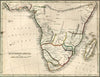 Southern Africa Cape Town Mountains of the Moon boldly shown 1835 Bradford map