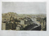 Edinburgh Scottish Capital Edinburgh Castle Bird's Eye View 1840's print