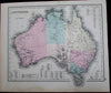 Australia New South Wales Tasmania Van Diemen's Land counties c.1877 scarce map