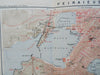 Piraeus Athens Greece Harbor c. 1870's detailed color city plan