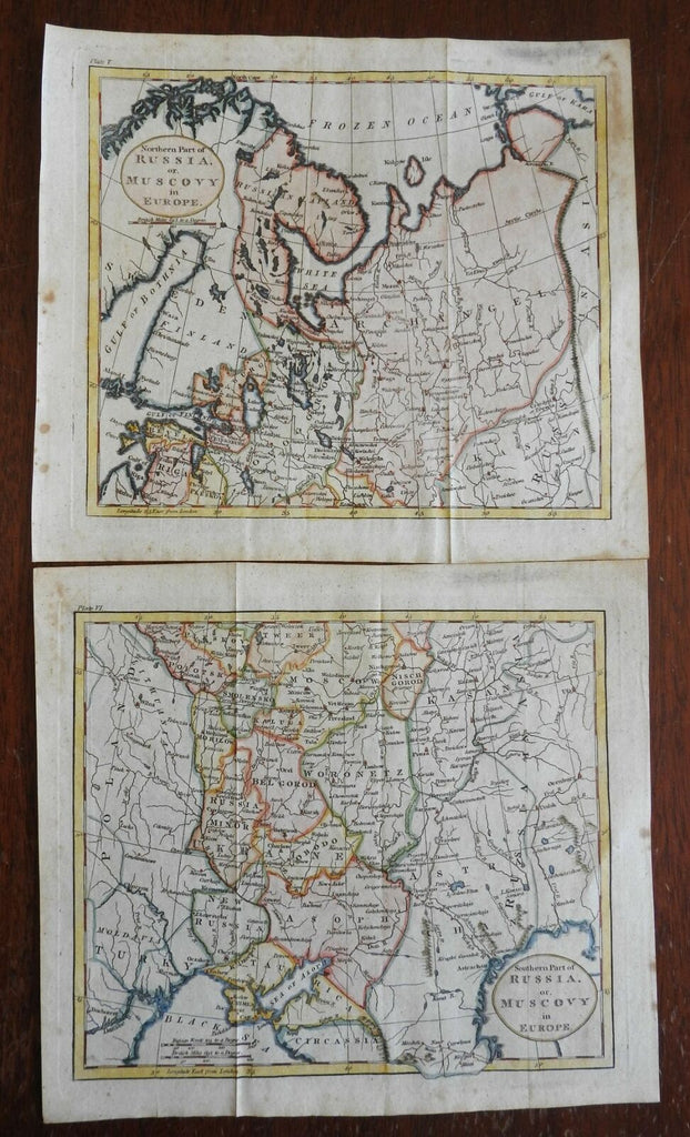 Russian Empire European Holdings Finland Ukraine Crimea c. 1790's two sheet map