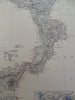 Southern Italy Naples Sardinia Sicily 1865 Johnston large folio map