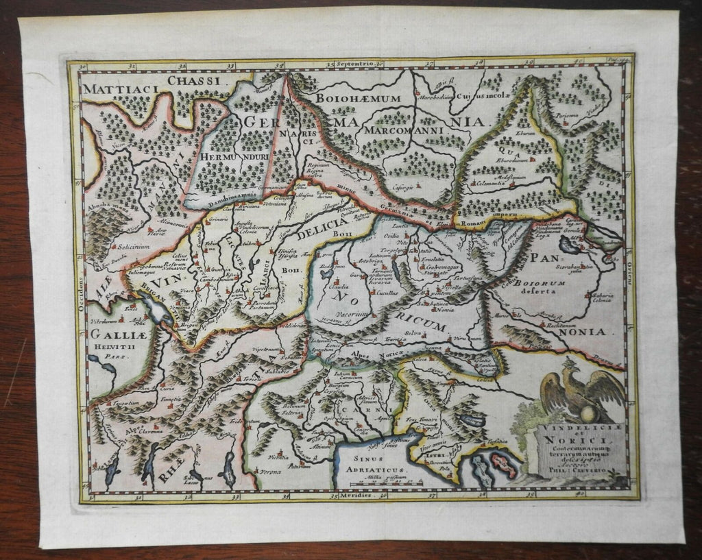 Roman Empire Noricum & Vindeliciae Northern Italy Austria 1729 decorative map