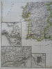 Spain & Portugal Iberia Madrid Lisbon 1855 Stulpnagel detailed 4 sheet map