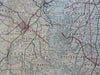 Maryland & Delaware Washington D.C. Baltimore c. 1880's-90 Cram large map