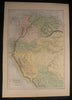 Venezuela Ecuador Peru Panama Columbia 1879 vintage antique old color map