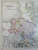 German Confederation Hanover Bavaria Oldenburg c. 1850 Archer two sheet map