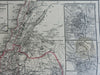 Holy Land Palestine Israel Jerusalem Sinai Peninsula 1873 German large map