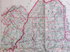 State of Maine large wall map size roads post offices 1884 Colby fine scarce map