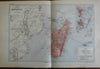 Madagascar Africa French Portuguese colonies 1885 Bayle scarce detailed old map