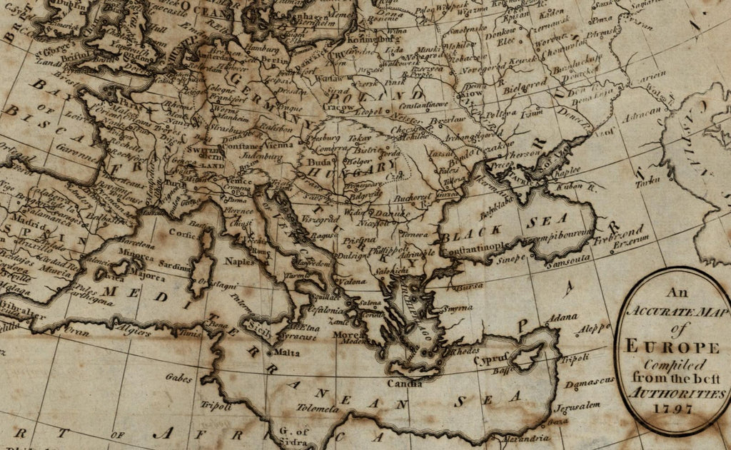 Europe 1799 Bailey rare American produced map Wheat & Brun #806