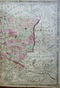 Europe France Ottoman Empire Italy Iberia 1864 Johnson & Ward civil war era map