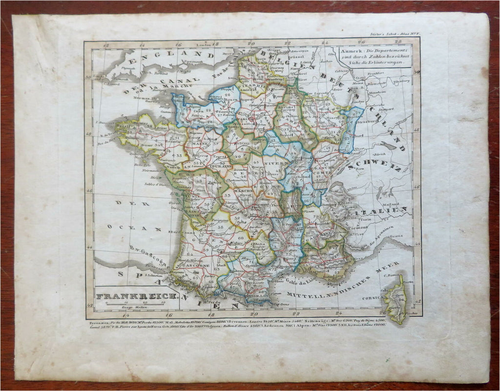 Kingdom of France Ancien Regime Paris Marseilles Lyon 1843 Stieler engraved map