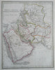 Middle East Persia Iran Arabia Afghanistan Caspian Sea 1830's Bradford map