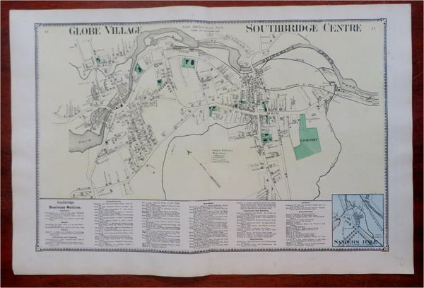 Globe Village Southbridge Sander's Dale Massachusetts 1870 F.W. Beers map