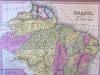 Brazil Paraguay Rio de Janeiro So. America 1851 Cowperthwait Mitchell scarce map