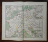 Carolingian Empire Charlemagne Franks Aquitaine 1848 Mahlmann historic map