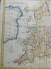 England Wales English Channel U.K. c.1780 Conder lovely hand color map