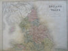 England & Wales United Kingdom London York Cardiff Manchester 1853 Black map