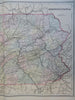 Pennsylvania State by itself 1889-93 Bradley folio detailed hand color fine map
