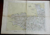 Rennes Brittany France Normandy Quimper Brest Cherbourg 1875 Lemercier large map