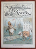 Keppler art Puck Political Cartoons 1880's Corruption Lot x 10 nice color prints