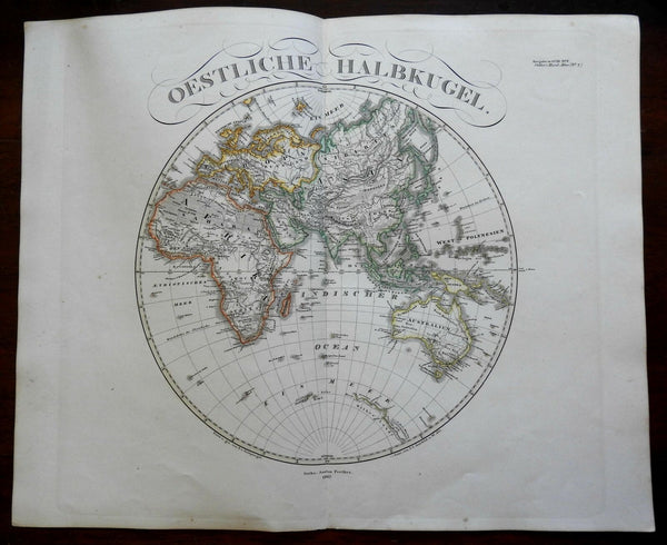 Eastern Hemisphere Africa Europe Asia Australia 1862 Stieler detailed map