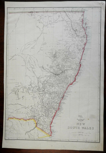 New South Wales Australia 1858 Weller Weekly Dispatch map Tooley #1318 detailed