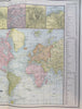 World Map Mercator's Projection London 1887-90 Cram scarce large detailed map