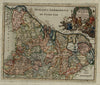 Netherlands Holland Belgium Flanders Nederland 1711 Gods cartouche map