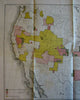 United States 1890-91 topographical survey progress large lithographed map