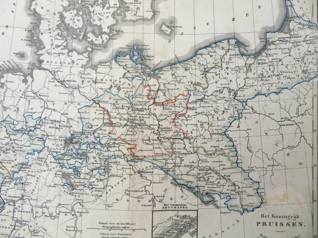 Kingdom of Prussia German Confederation Berlin c. 1844 A. Baedeker scarce map