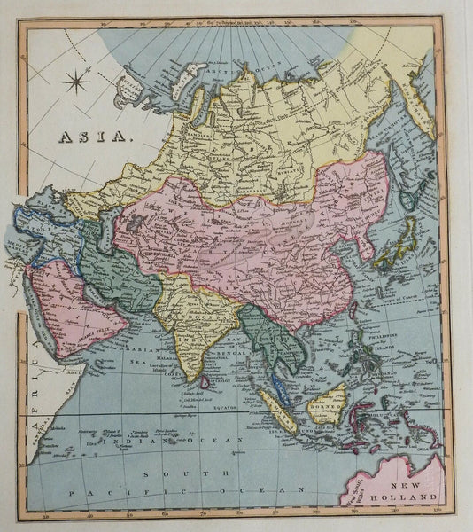 Asia Ottoman Empire Arabia British India Qing Empire Japan Korea 1823 Ellis map