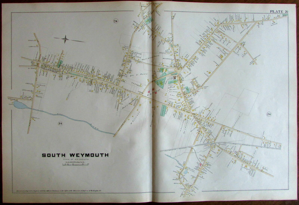 South Weymouth Norfolk County Massachusetts 1888 large detailed map