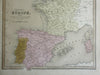 Western Europe British Isles France Low Countries Spain Portugal 1841 map