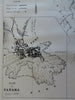 Panama Canal Isthmus Route Panama City Colon plan 1882 French detailed map route