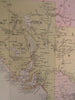 Australia New South Wales Queensland c.1870 antique engraved color map