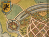 Sluis Netherlands City Plan 1582 Guicciardini antique map spectacular example