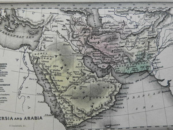 Persia & Arabia Iran Afghanistan Baluchistan 1832 Carey & Lea miniature map