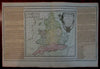 England & Wales U.K. 1766 Desnos Brion beautiful engraved map hand color