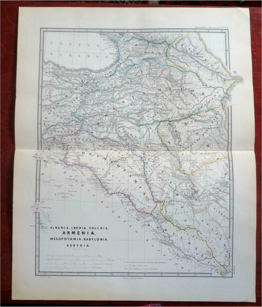Ancient Middle East Armenia Assyria Babylon 1865 Menke historical map