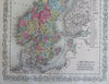 Sweden & Norway Oslo Stockholm Bornholm Trondheim 1856 DeSilver scarce fine map