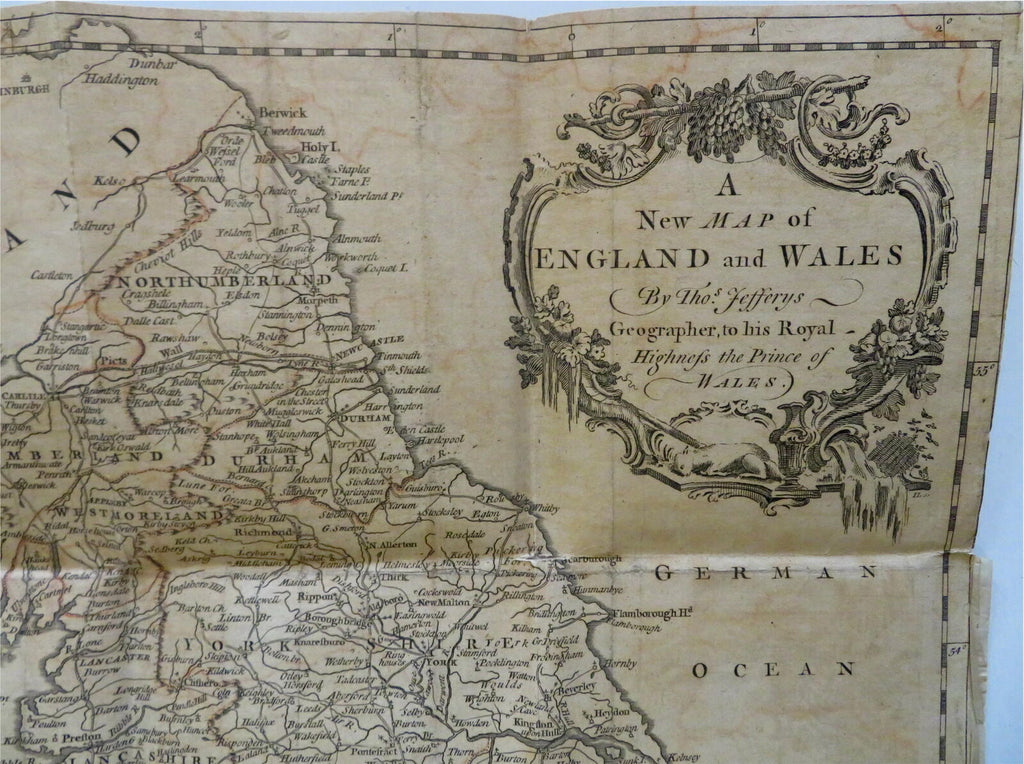 England & Wales British Isles London Cardiff York c 1750-75 Jeffrys engraved map