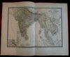 India Hindostan Southeast Asia Annam Siam Thailand c.1840 Brue large map Birmah