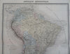 South America Brazil Peru Chile Venezuela 1861 Tardieu large hand color map