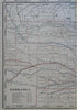 Nebraska Omaha Lincoln Grand Island Bellevue c. 1880's-90 Cram large map