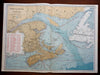 Lighthouses and Shipping Lanes Eastern Canada Quebec 1915 color lithographed map