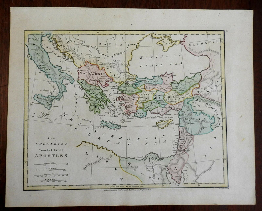 Travels of the Apostles Greece Anatolia Syria 1798 Wilkinson historical map