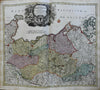 Ducky of Mecklenberg Holy Roman Empire Germany c 1750 Homann decorative map